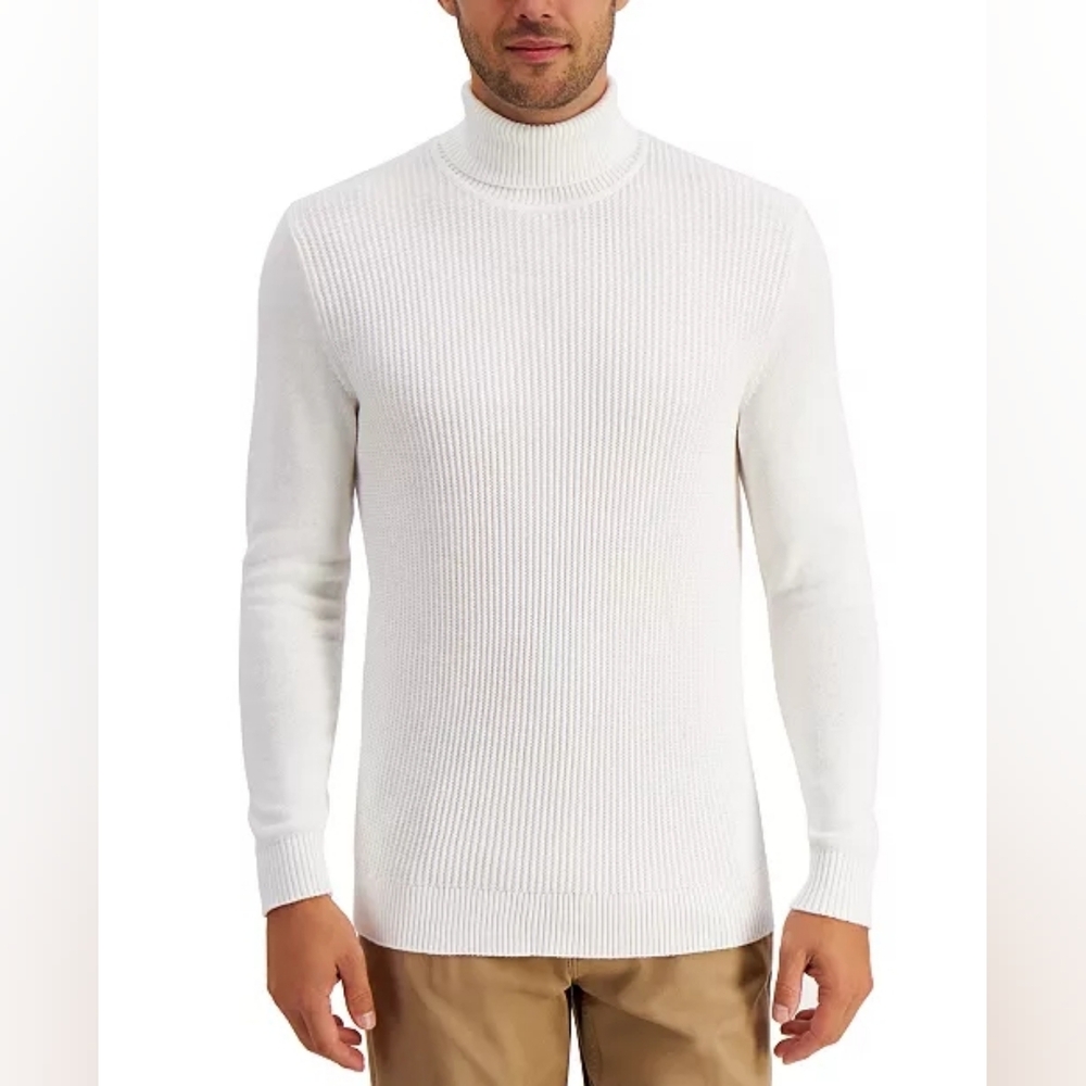 Club Room Men's Textured Cotton‎ Turtleneck Sweater Long Sleeve